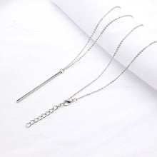 Load image into Gallery viewer, Simple long Stick Pendant Necklaces metal long Chain strip choker collana Kolye Bijoux Collares Mujer gargantilha Collier Femme