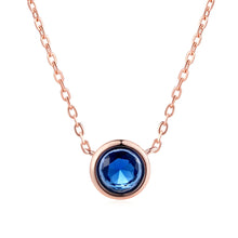 Load image into Gallery viewer, Small Round 1 carat Cubic Zirconia Rose Gold Color Pendant Necklace Hot Jewelry for Women and Girls N388 N453 N454