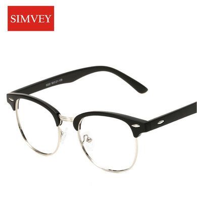 Simvey Classic Half Rim Glasses Frames Women Men Brand Designer Retro Clear Lens Nerd Frames Glasses Vintage Eyeglasses TR90