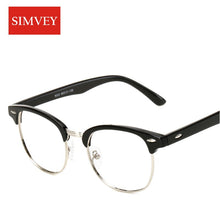 Load image into Gallery viewer, Simvey Classic Half Rim Glasses Frames Women Men Brand Designer Retro Clear Lens Nerd Frames Glasses Vintage Eyeglasses TR90