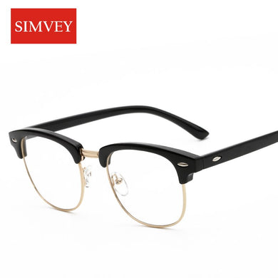 Simvey Korean Half Frame Glasses for Women Classic Brand Designer Retro Vintage Clear Lens Glasses Men Eyeglass Frames