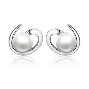 925 sterling silver stud earring for women with natural pearls christmas gift fine jewelry 2017 new arrival Hot