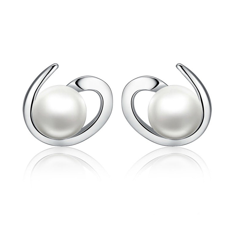 925 sterling silver stud earring for women with natural pearls christmas gift fine jewelry 2017 new arrival Hot