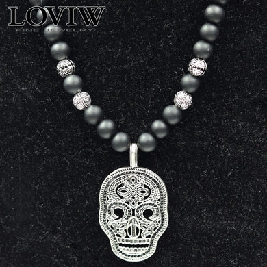 Skulls Cross Necklace 2018 Brand New Strand Fashion Jewellery Thomas Style 925 Sterling Silver Cross beaded Bijoux Gift For Men
