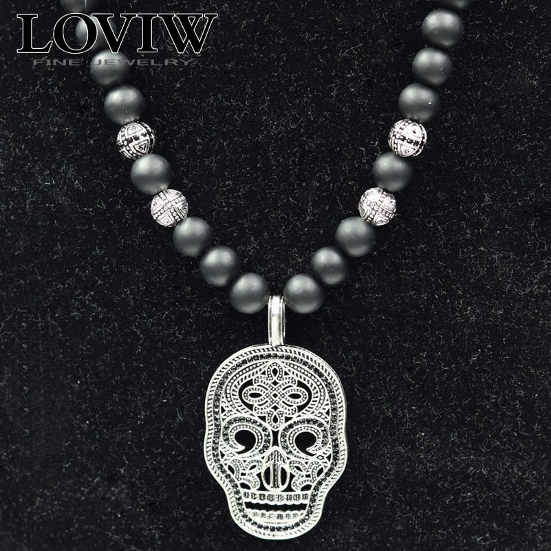 Skulls Cross Necklace 2018 Brand New Strand Fashion Jewellery Thomas Style 925 Sterling Silver Cross beaded Bijoux Gift For Men
