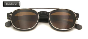 Small Acetate Optical Glasses Frame Round Clip On Sunglasses Men Polarized Uv400  Women Shades Johnny Depp Style