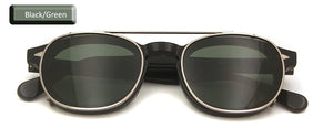 Small Acetate Optical Glasses Frame Round Clip On Sunglasses Men Polarized Uv400  Women Shades Johnny Depp Style