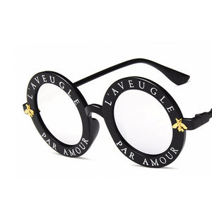 Small Bee  Sunglasses Women/Men Brand Designer Glasses Lady Round Sun Glasses Hip Hop Style Oculos De Sol Gafas