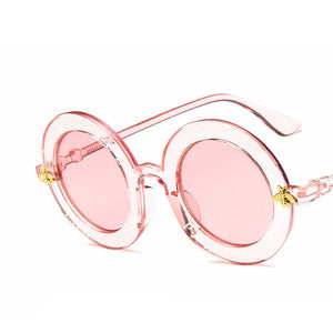 Small Bee  Sunglasses Women/Men Brand Designer Glasses Lady Round Sun Glasses Hip Hop Style Oculos De Sol Gafas