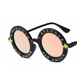 Small Bee  Sunglasses Women/Men Brand Designer Glasses Lady Round Sun Glasses Hip Hop Style Oculos De Sol Gafas