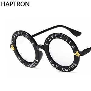 Small Bee  Sunglasses Women/Men Brand Designer Glasses Lady Round Sun Glasses Hip Hop Style Oculos De Sol Gafas