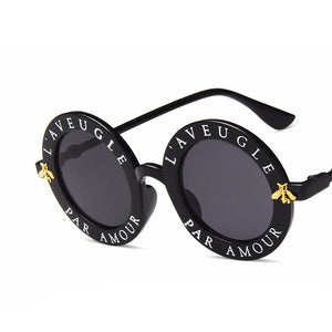 Small Bee  Sunglasses Women/Men Brand Designer Glasses Lady Round Sun Glasses Hip Hop Style Oculos De Sol Gafas