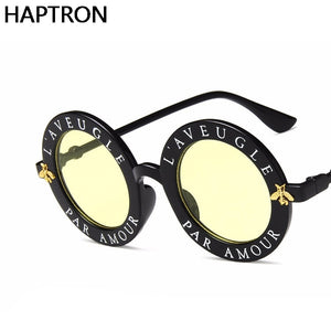 Small Bee  Sunglasses Women/Men Brand Designer Glasses Lady Round Sun Glasses Hip Hop Style Oculos De Sol Gafas