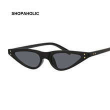 Load image into Gallery viewer, Small Black Sunglasses Cat Eye Women Brand Design Cateye Ladies Frame Retro Skinny Triangle Slim Sun Glasses Female Shades