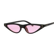 Load image into Gallery viewer, Small Black Sunglasses Cat Eye Women Brand Design Cateye Ladies Frame Retro Skinny Triangle Slim Sun Glasses Female Shades