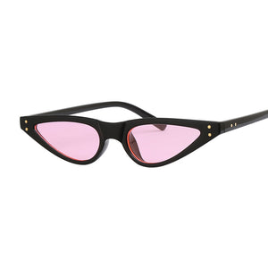 Small Black Sunglasses Cat Eye Women Brand Design Cateye Ladies Frame Retro Skinny Triangle Slim Sun Glasses Female Shades