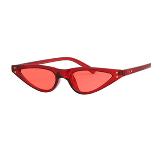 Small Black Sunglasses Cat Eye Women Brand Design Cateye Ladies Frame Retro Skinny Triangle Slim Sun Glasses Female Shades