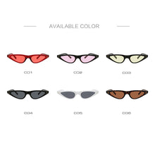 Load image into Gallery viewer, Small Black Sunglasses Cat Eye Women Brand Design Cateye Ladies Frame Retro Skinny Triangle Slim Sun Glasses Female Shades