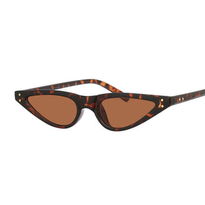 Small Black Sunglasses Cat Eye Women Brand Design Cateye Ladies Frame Retro Skinny Triangle Slim Sun Glasses Female Shades