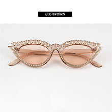 Load image into Gallery viewer, Small Cat Eye Diamond Sunglasses Women Rhinestone Sun Glasses Sexy Pink Black Vintage Eyeglasses Sunglasses Shades UV400
