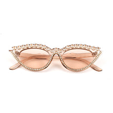 Load image into Gallery viewer, Small Cat Eye Diamond Sunglasses Women Rhinestone Sun Glasses Sexy Pink Black Vintage Eyeglasses Sunglasses Shades UV400