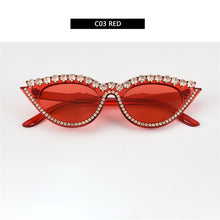 Load image into Gallery viewer, Small Cat Eye Diamond Sunglasses Women Rhinestone Sun Glasses Sexy Pink Black Vintage Eyeglasses Sunglasses Shades UV400