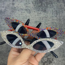 Carica l'immagine nel visualizzatore di Gallery, Small Cat Eye Sunglasses Women Crystal Cooling Sunglasses  Rhinestone Cute Sexy Cat's Glasses For Ladies Vintage Shades