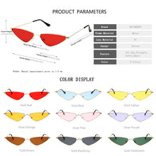 Load image into Gallery viewer, Small Cateye Sunglasses Women Men Retro Triangle Brand Designer Vintage Sun Glasses Metal Streetwear Trendy Shades Gafas de Sol