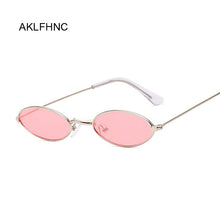 Load image into Gallery viewer, Small Frame Black Shades Round Sunglasses Women Oval Brand Designer Vintage Fashion Pink Sun Glasses Female Oculos De Sol
