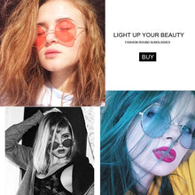 Load image into Gallery viewer, Small Frame Black Shades Round Sunglasses Women Oval Brand Designer Vintage Pink Sun Glasses Female Oculos De Sol