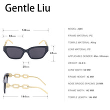 Load image into Gallery viewer, Small Frame Cat Eye Sunglasses Ladies  Brand Designer Ladies Sun Glasses Men Retro Square Eyeglasses Des Lunettes Soleil