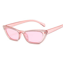 Load image into Gallery viewer, Small Frame Cat Eye Sunglasses Women Designer Retro Sunglasses Ladies Imitation Diamond Sunglasses UV400 Óculos de sol femininos