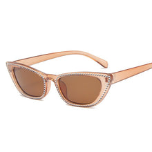 Load image into Gallery viewer, Small Frame Cat Eye Sunglasses Women Designer Retro Sunglasses Ladies Imitation Diamond Sunglasses UV400 Óculos de sol femininos