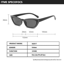 Load image into Gallery viewer, Small Frame Cat Eye Sunglasses Women Designer Retro Sunglasses Ladies Imitation Diamond Sunglasses UV400 Óculos de sol femininos