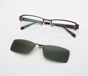 Small-Frame Glasses Half-Frame For Men With Polarized Magnet Sunglasses Clip On Anti-Ultraviolet Eyeglasses Thin Face