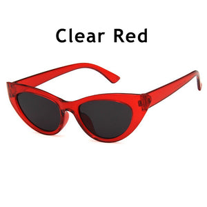Small Frame Transparent Sunglasses Men Women 2023 Clear Blue Cat Eye Sunglasses Vintage Shades ocolos de sol para mulheres