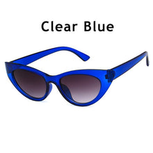 Load image into Gallery viewer, Small Frame Transparent Sunglasses Men Women 2023 Clear Blue Cat Eye Sunglasses Vintage Shades ocolos de sol para mulheres