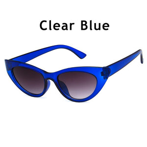 Small Frame Transparent Sunglasses Men Women 2023 Clear Blue Cat Eye Sunglasses Vintage Shades ocolos de sol para mulheres