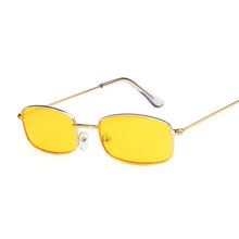 Load image into Gallery viewer, Small Frame Yellow Shades Square Sunglasses Women/man Oval Brand Designer Vintage Pink Sun Glasses Female Oculos De Sol