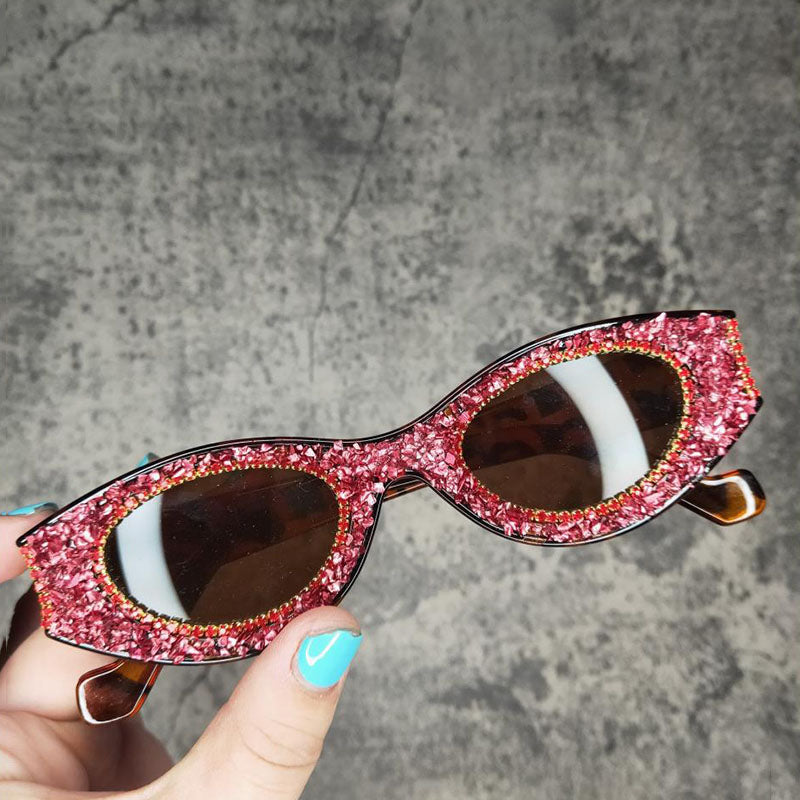 Small Handmade Blingbling Beautiful Round Sunglasses Women Rhinestone Ladies Vintage Bling Glasses Women Trendy Shades Oculos