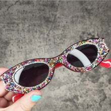 Load image into Gallery viewer, Small Handmade Blingbling Beautiful Round Sunglasses Women Rhinestone Ladies Vintage Bling Glasses Women Trendy Shades Oculos