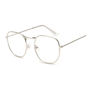 Small Hexagon Alloy Gold Frame Glasses 2023 Classic Retro Optics Eyeglasses Transparent Clear Lens Women Men Espectacles Female