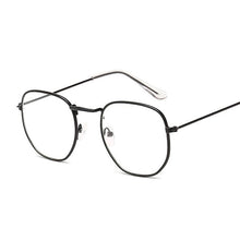 Carica l&#39;immagine nel visualizzatore di Gallery, Small Hexagon Alloy Gold Frame Glasses Classic Retro Optics Eyeglasses Transparent Clear Lens Women Men Espectacles Female