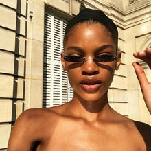 Load image into Gallery viewer, Small Narrow Rimless Sunglasses Vintage 90s Frameless Oval Sunglasses Retro Tinted Y2K Glasses for Women Men