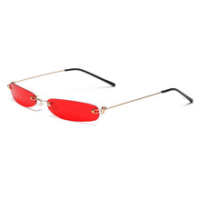 Load image into Gallery viewer, Small Narrow Rimless Sunglasses Vintage 90s Frameless Oval Sunglasses Retro Tinted Y2K Glasses for Women Men