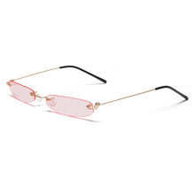 Load image into Gallery viewer, Small Narrow Rimless Sunglasses Vintage 90s Frameless Oval Sunglasses Retro Tinted Y2K Glasses for Women Men