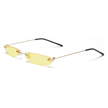 Load image into Gallery viewer, Small Narrow Rimless Sunglasses Vintage 90s Frameless Oval Sunglasses Retro Tinted Y2K Glasses for Women Men