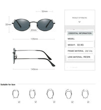 Load image into Gallery viewer, Small Oval Mirror Sunglasses For Women Luxury 2022  Men Brand Designer Eyewear Shades Ladies Alloy Sun Glasses UV400 Eyeglasses