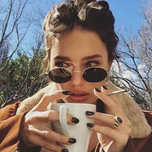 Load image into Gallery viewer, Small Oval Mirror Sunglasses For Women Pink    Men Brand Designer Eyewear Shades Ladies Alloy Sun Glasses UV400 Eyegla