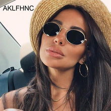 Load image into Gallery viewer, Small Oval Mirror Sunglasses Women Pink  Brand Designer Eyewear Shades Ladies Alloy Black Sun Glasses Female UV400
